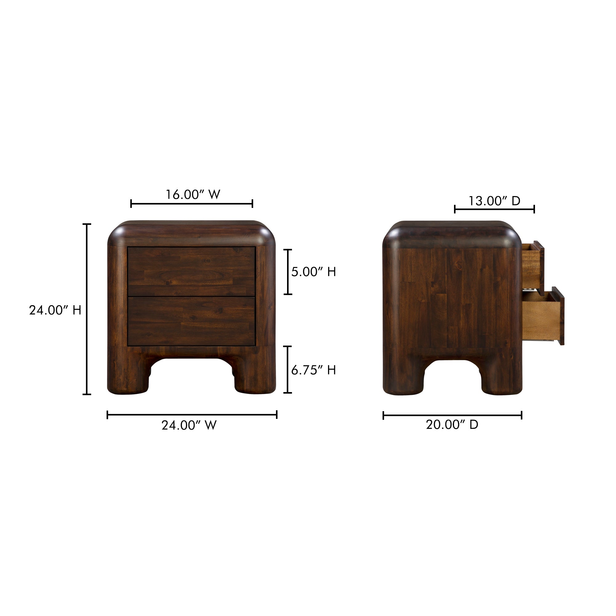 Moes Rowan Nightstand Dark Brown YR-1016-20