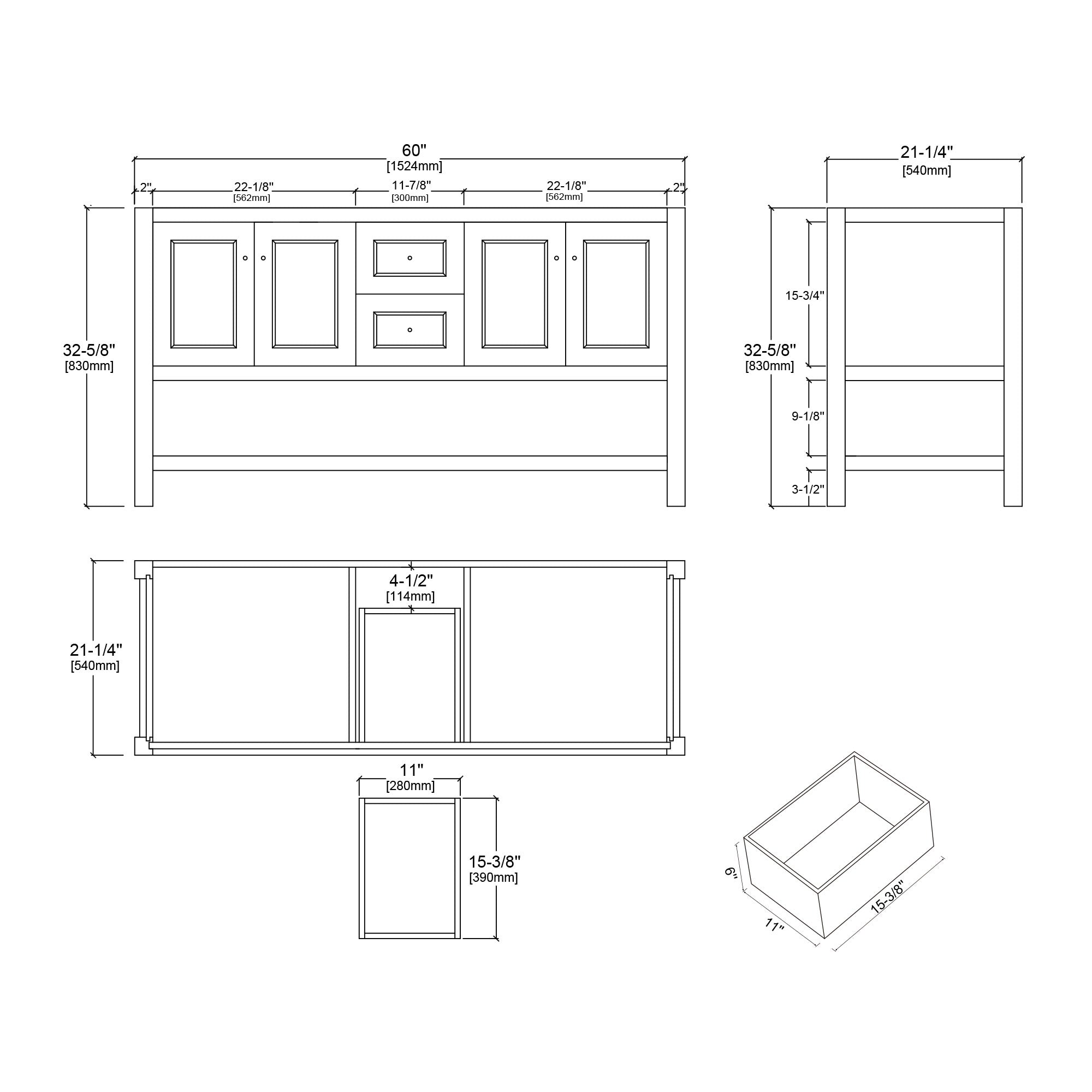 036 Series - 60 Inch Vanity
