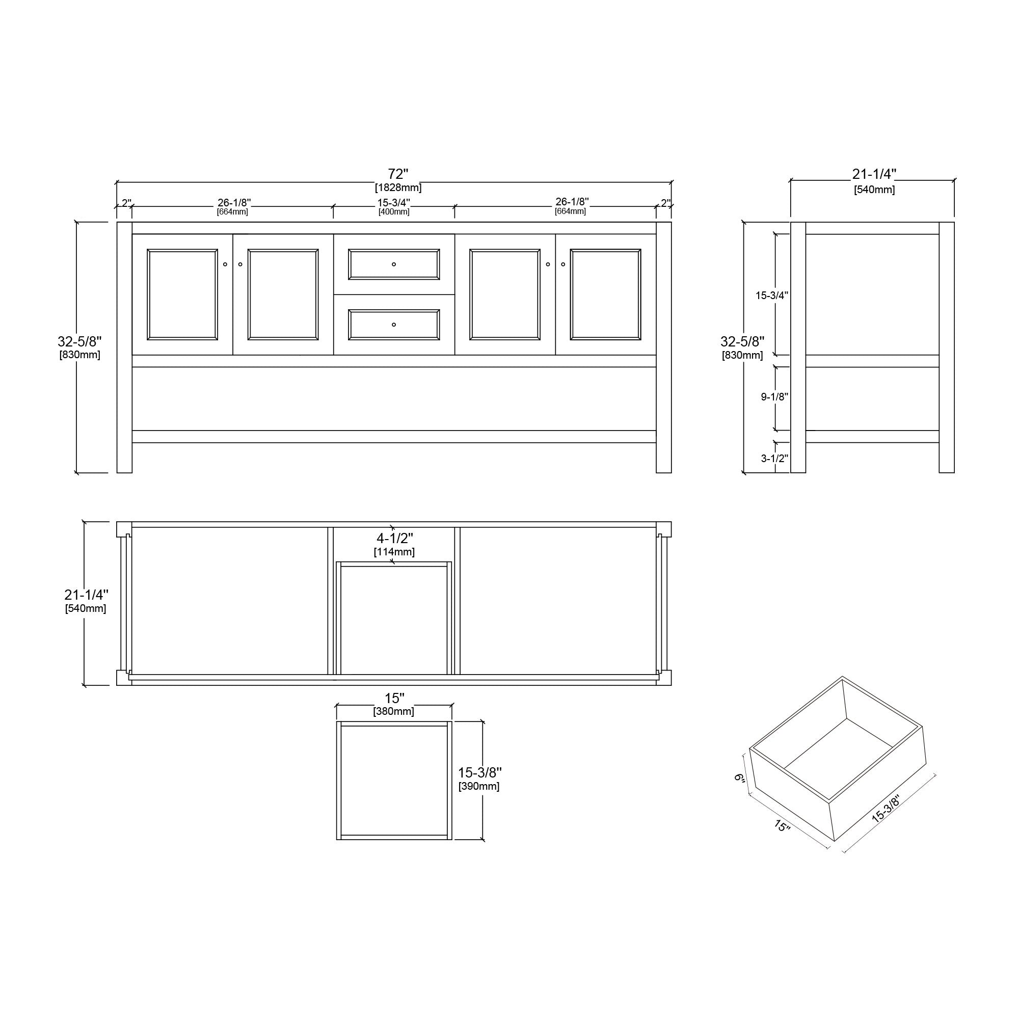 036 Series - 72 Inch Vanity