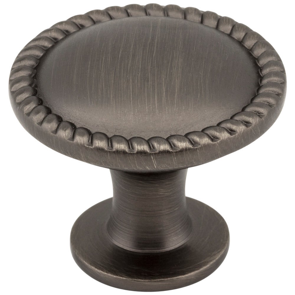 Hardware Resources 1-1/4" Diameter Satin Nickel Round Rope Detailed Lindos Cabinet Knob