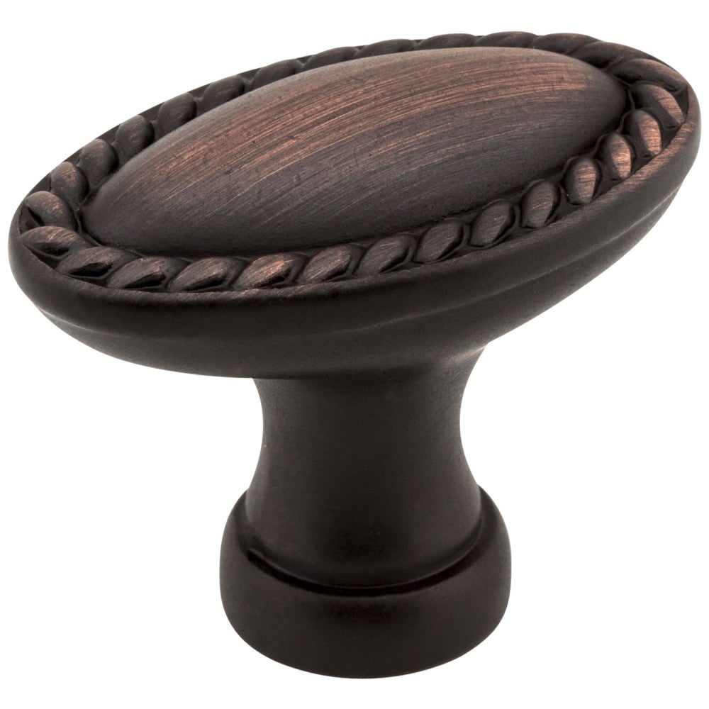 Hardware Resources 1-3/8" Overall Length Satin Nickel Oval Rope Detailed Lindos Cabinet Knob