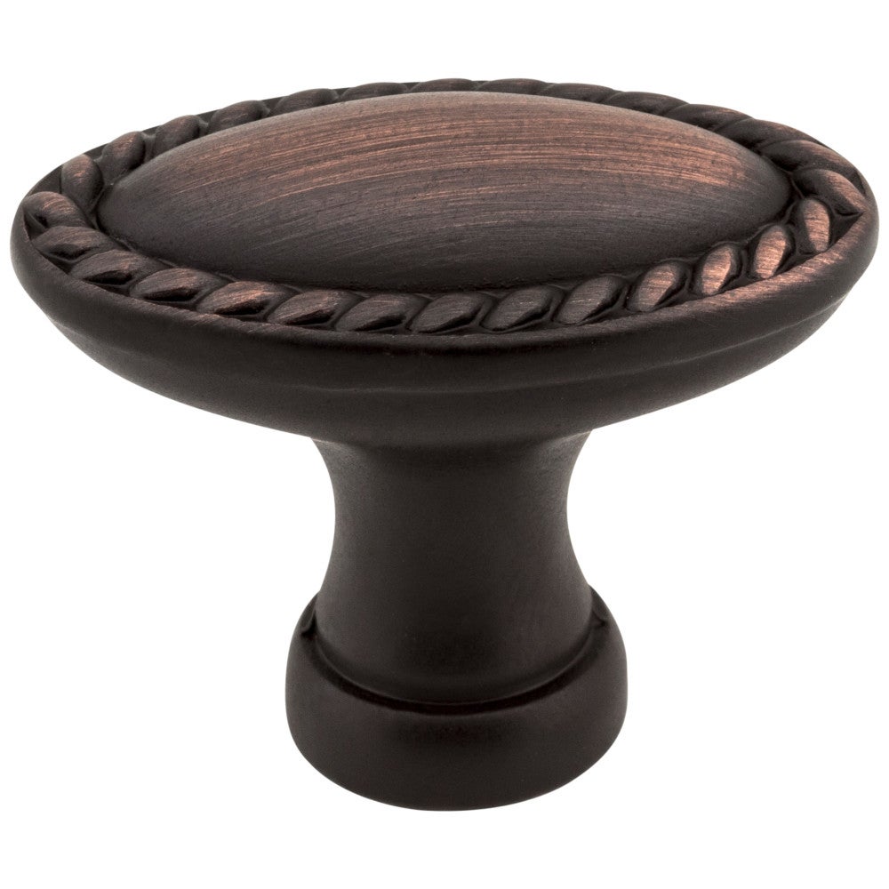 Hardware Resources 1-3/8" Overall Length Satin Nickel Oval Rope Detailed Lindos Cabinet Knob