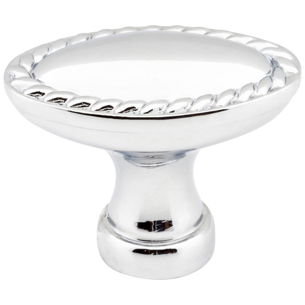 Hardware Resources 1-3/8" Overall Length Satin Nickel Oval Rope Detailed Lindos Cabinet Knob