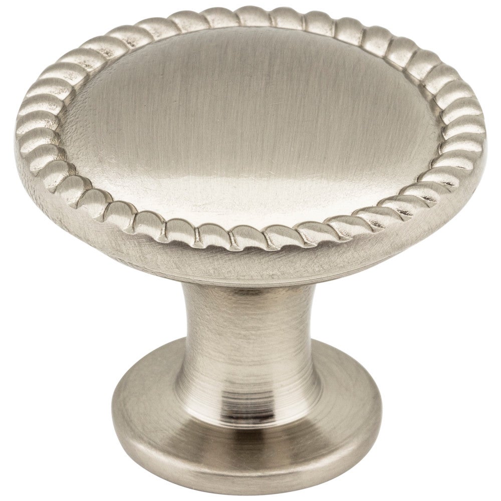 Hardware Resources 1-1/4" Diameter Satin Nickel Round Rope Detailed Lindos Cabinet Knob