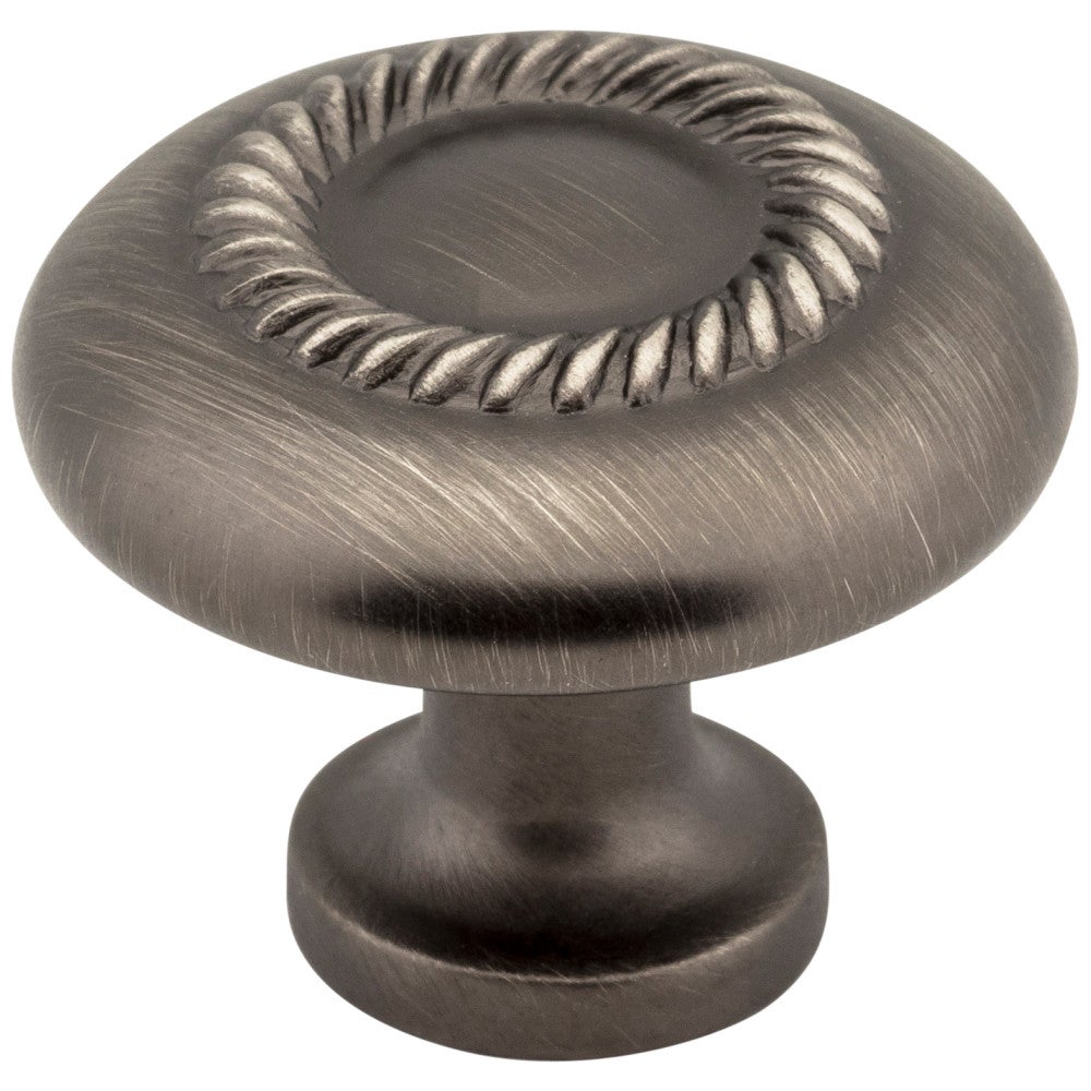 Hardware Resources 1-1/4" Diameter Satin Nickel Rope Detailed Cypress Cabinet Mushroom Knob