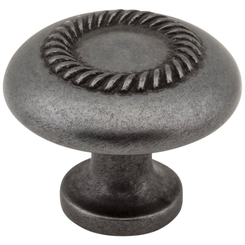 Hardware Resources 1-1/4" Diameter Satin Nickel Rope Detailed Cypress Cabinet Mushroom Knob