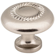 Hardware Resources 1-1/4" Diameter Satin Nickel Rope Detailed Cypress Cabinet Mushroom Knob