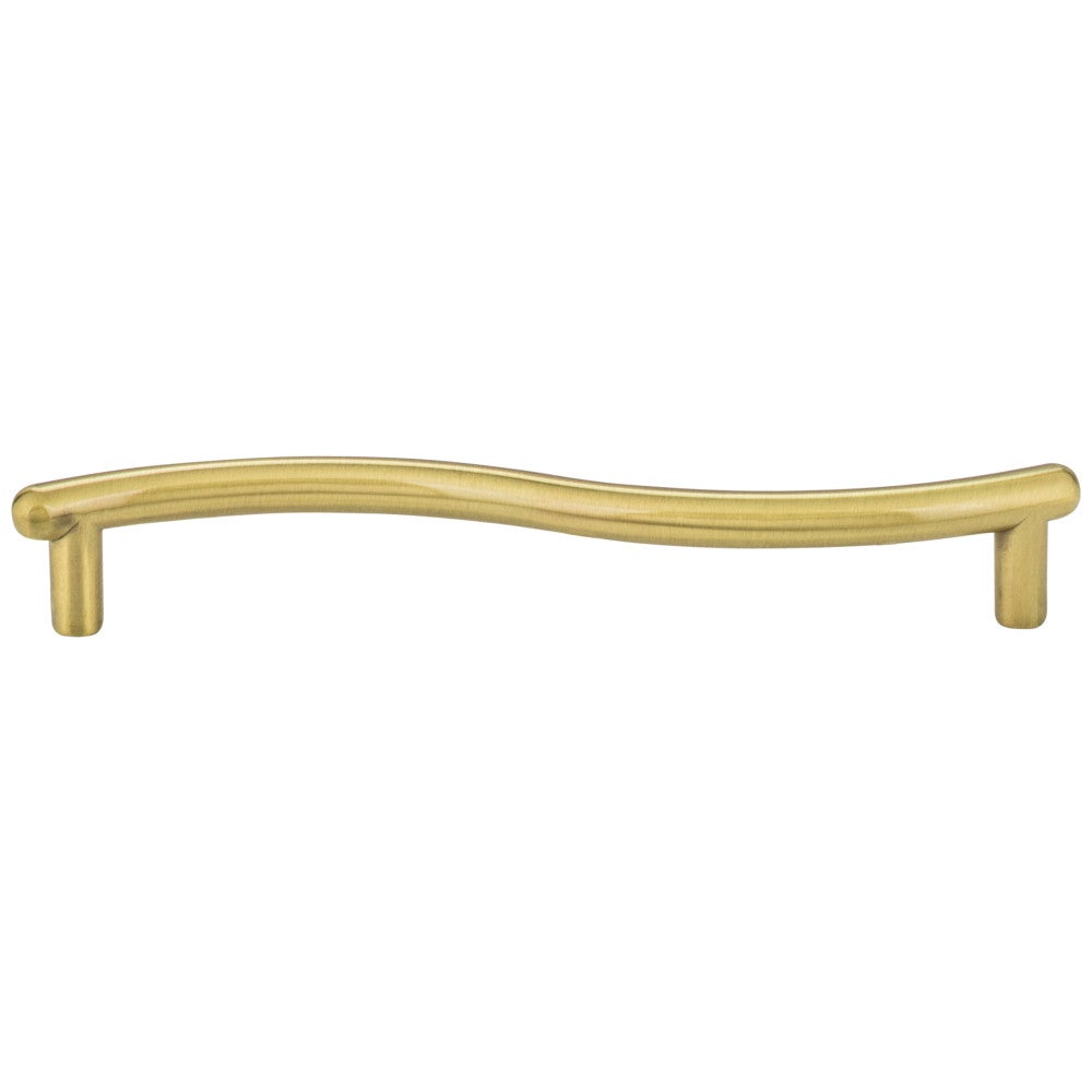 Hardware Resources 128 mm Center-to-Center Brushed Brass Wavy Capri Cabinet Pull