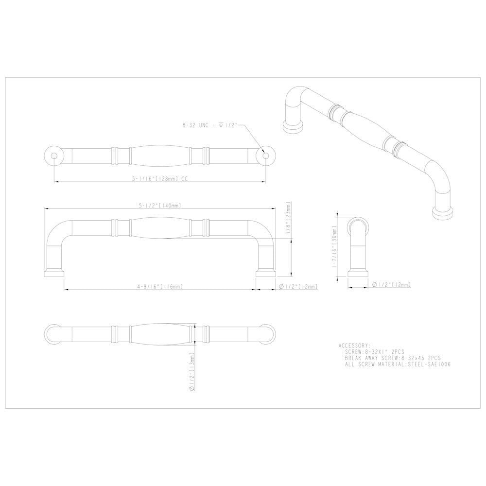 Hardware Resources 3" Center-to-Center Satin Nickel Durham Cabinet Pull