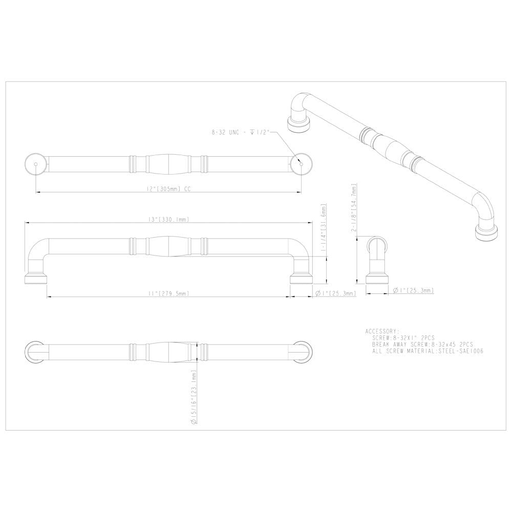 Hardware Resources 3" Center-to-Center Satin Nickel Durham Cabinet Pull