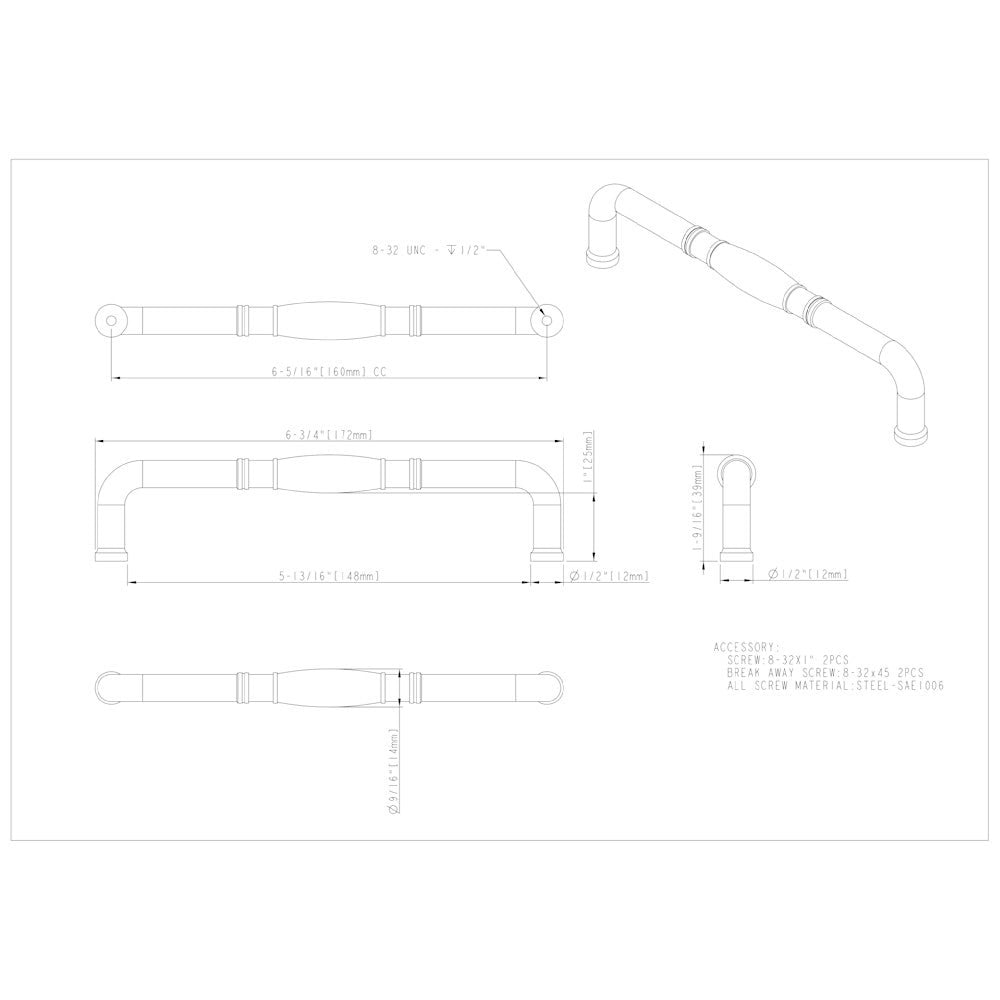 Hardware Resources 3" Center-to-Center Satin Nickel Durham Cabinet Pull