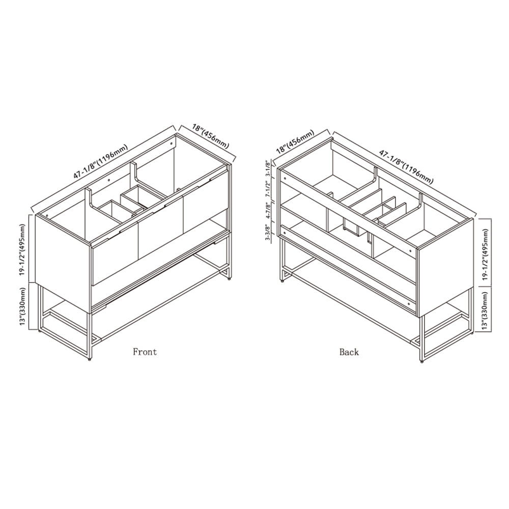 015 Series-48 Inch Vanity - Double Sinks