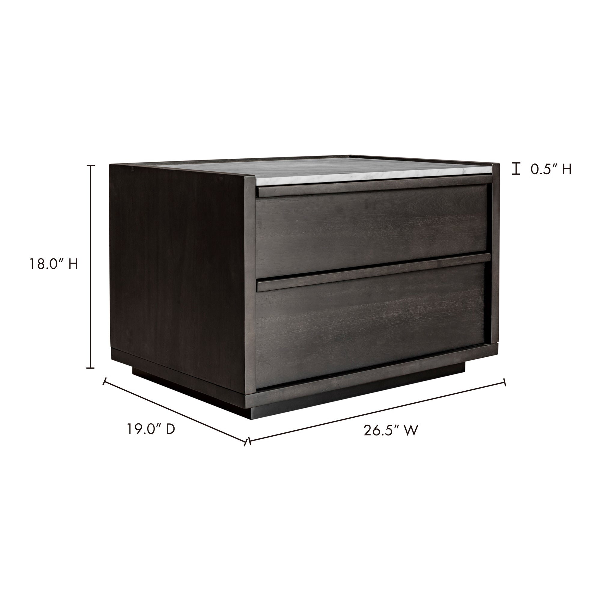 Moes Ashcroft Nightstand Dark Grey ZT-1028-25