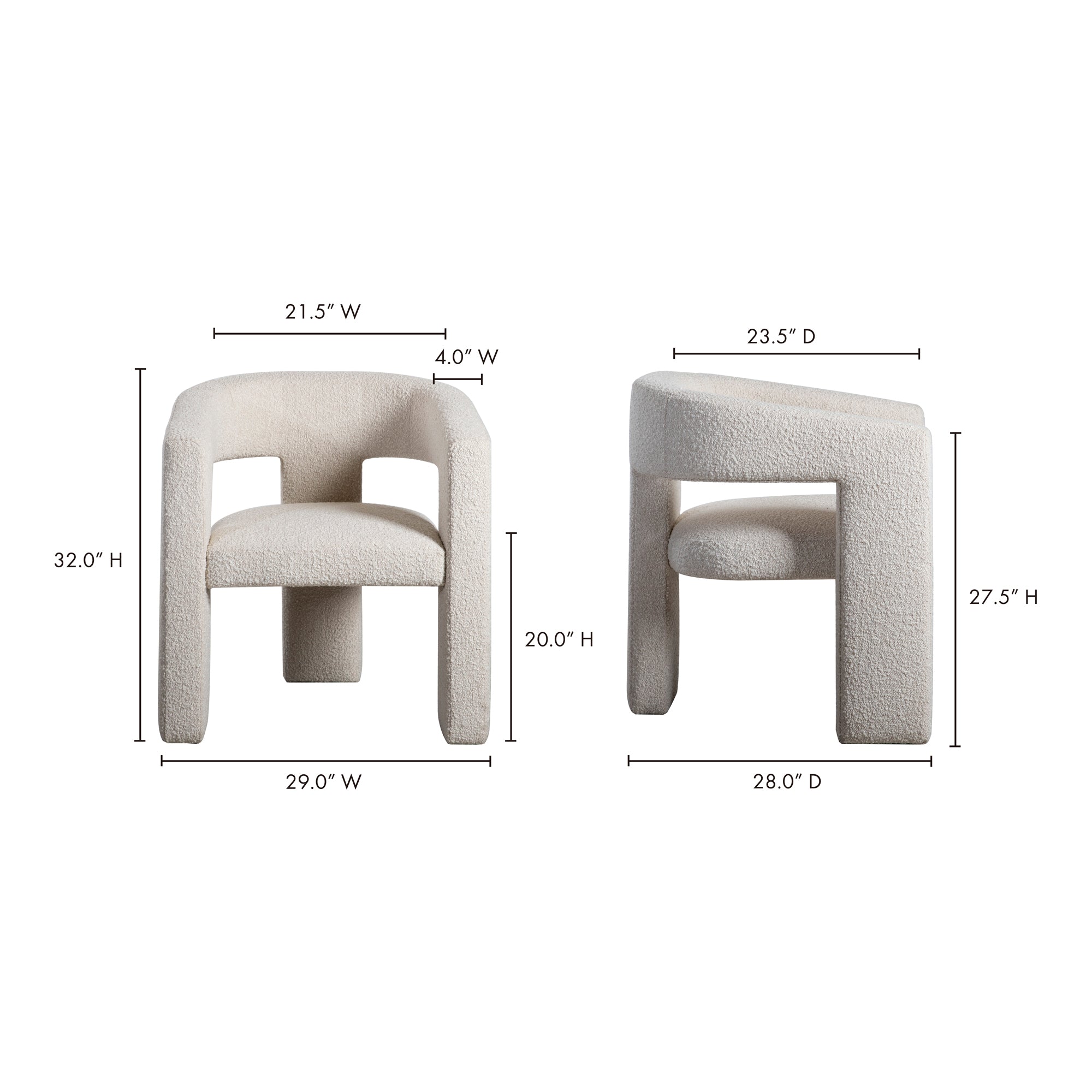 Moes Elo Chair White ZT-1032-18