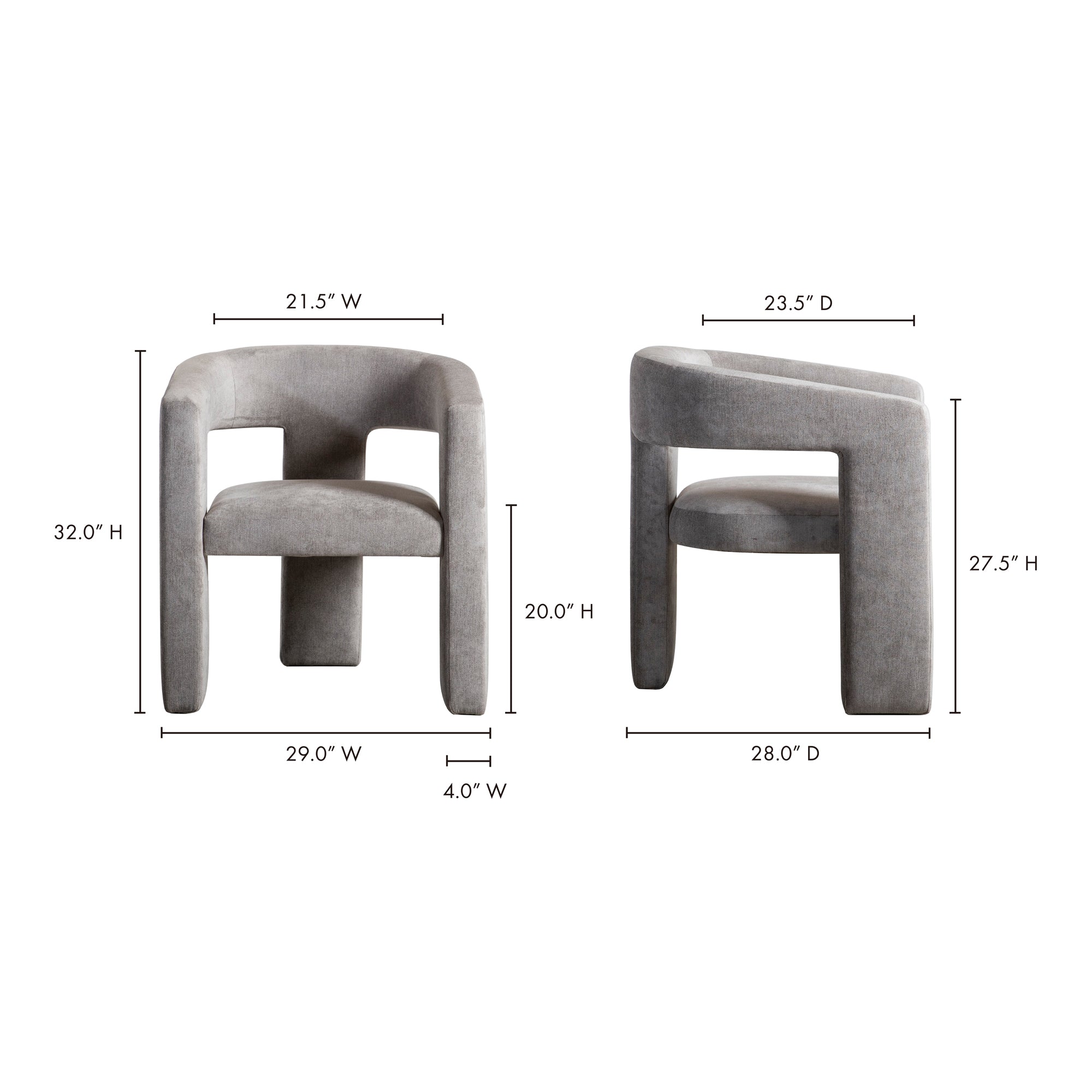 Moes Elo Chair Light Grey ZT-1032-29