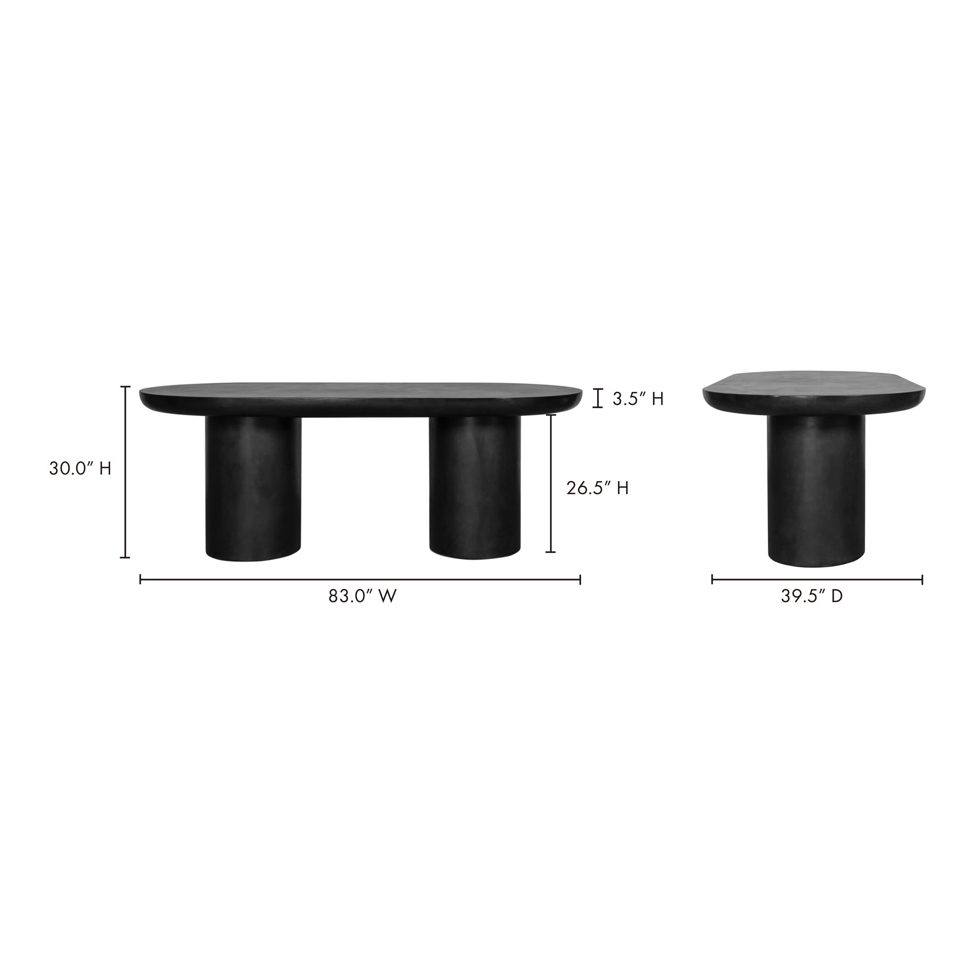 Moes Rocca Dining Table Black ZT-1033-02-0