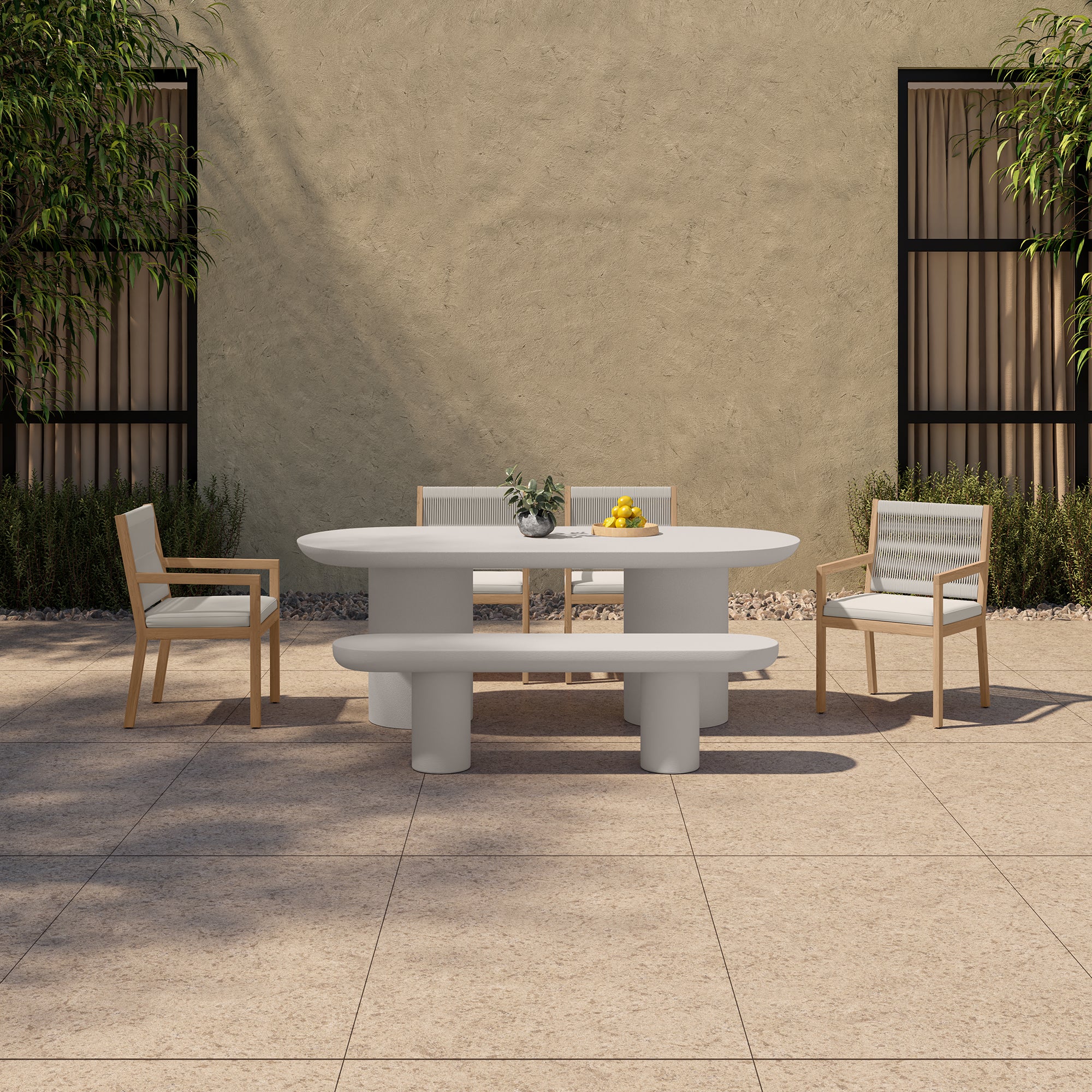 Moes Rocca Dining Table Cream ZT-1033-05-0