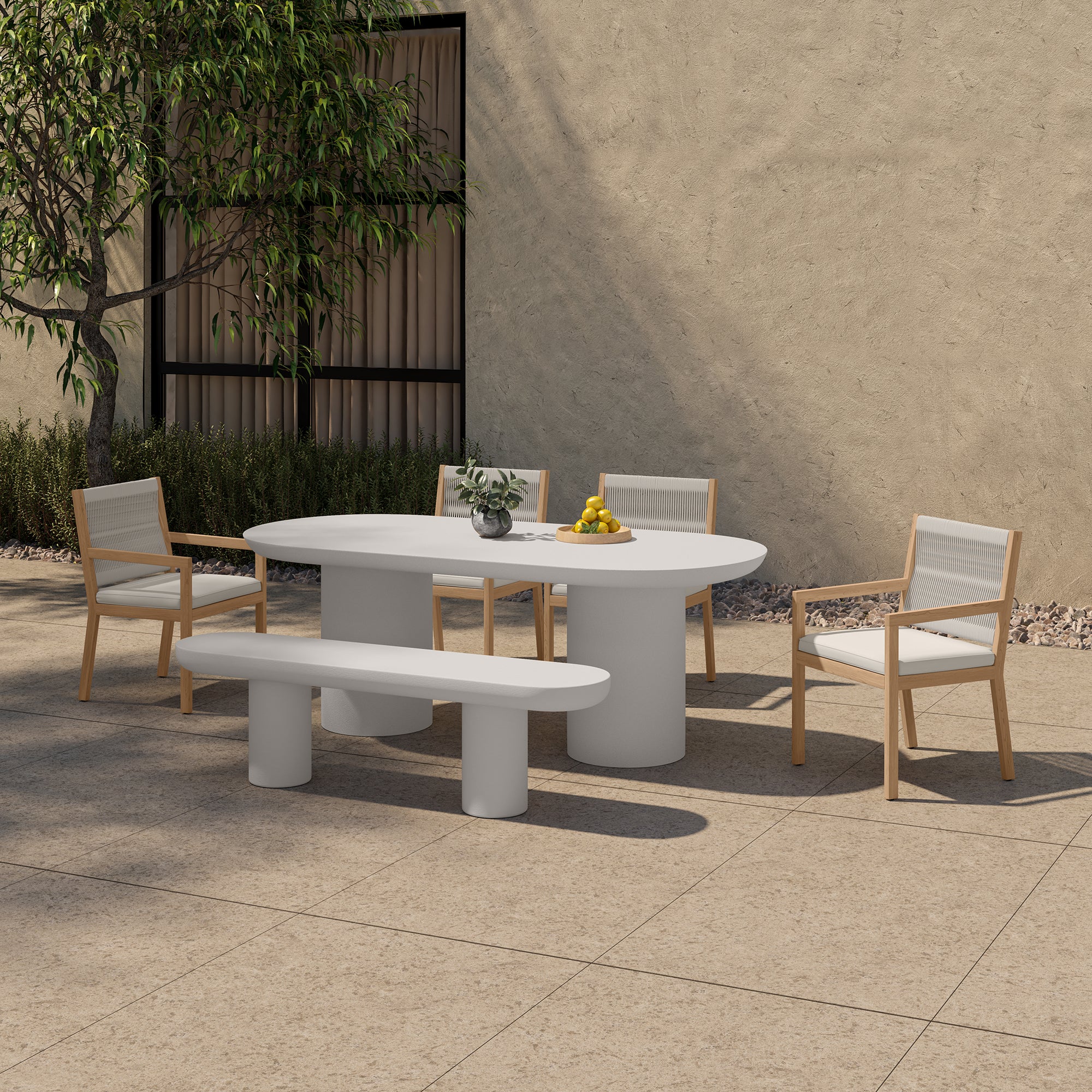 Moes Rocca Dining Table Cream ZT-1033-05-0
