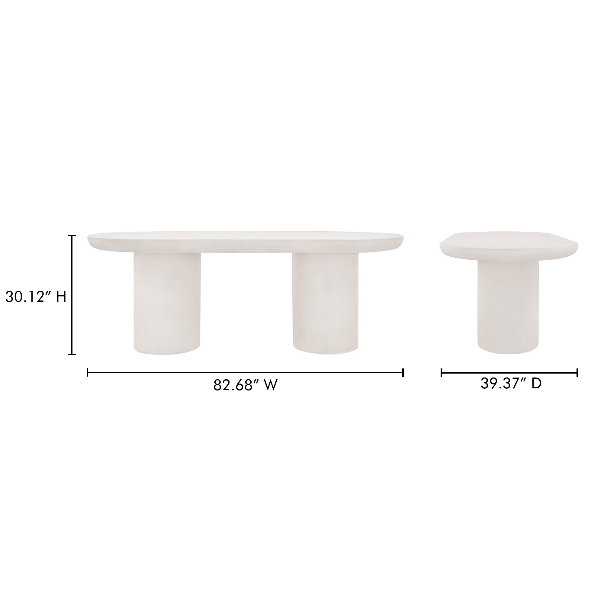 Moes Rocca Dining Table Cream ZT-1033-05-0
