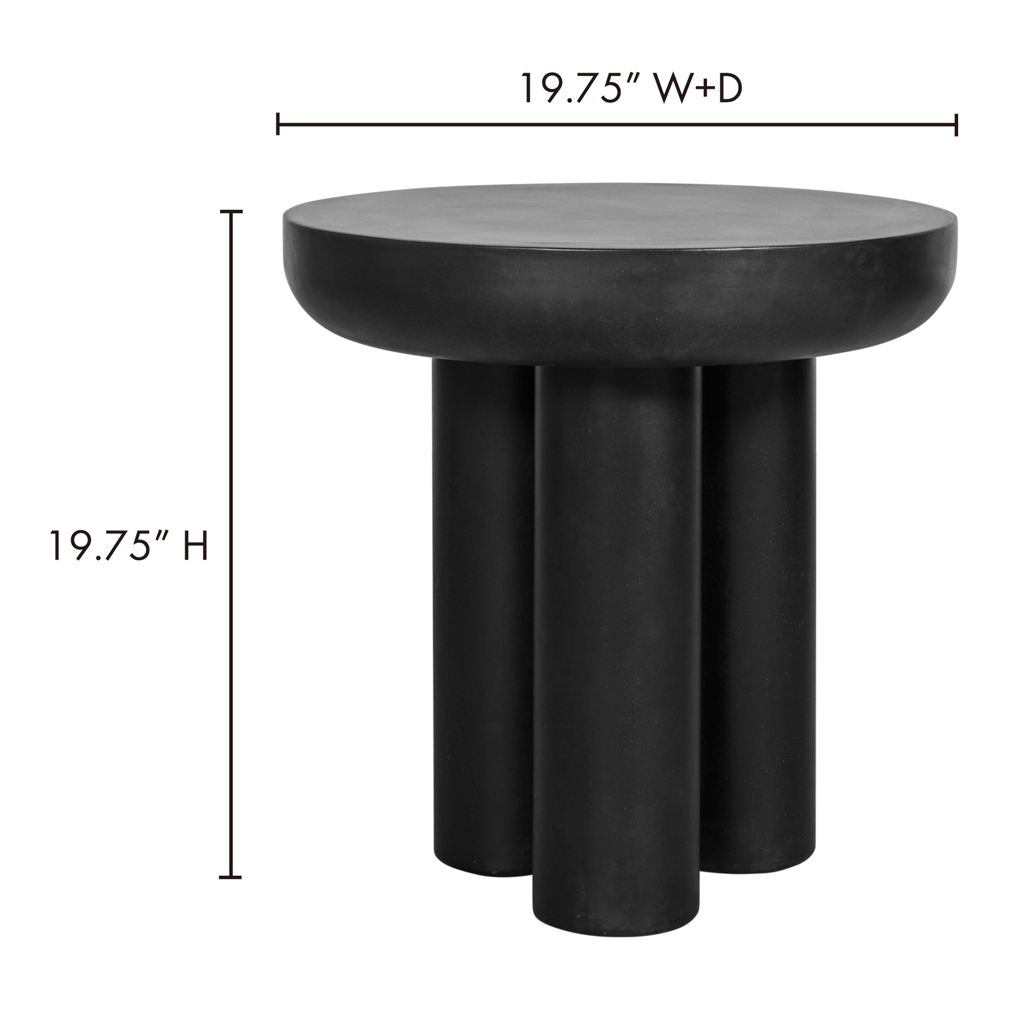 Moes Rocca Side Table Black ZT-1036-02-0