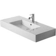 Duravit Vero 41 3/8'' Rectangular Wall Mounted Sink in White with Widespread Faucet Holes and with Overflow