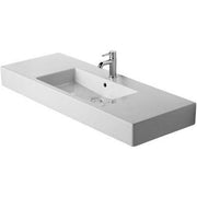 Duravit Vero 49 1/4'' Rectangular Wall Mounted Sink in White with Widespread Faucet Holes and with Overflow