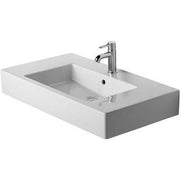 Duravit Vero 33 1/2'' Rectangular Wall Mounted Sink in White with Widespread Faucet Holes and with Overflow