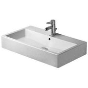 Duravit Vero 31 1/2'' Rectangular Wall Mounted Sink in White with Widespread Faucet Holes and with Overflow