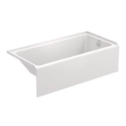 Duravit No.1 60'' x 30'' Rectangular Alcove Bathtub in White Acrylic with Right Drain, Drain Sold Separately, ADA Compliant