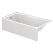Duravit No.1 60'' x 32'' Rectangular Alcove Bathtub in White Acrylic with Left Drain, Drain Sold Separately, ADA Compliant