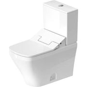 Duravit DuraStyle 1.28 GPF Single Flush Elongated Two Piece Toilet in White, Top Push Button Flush - Seat Included