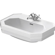 Duravit 1930 series 23 5/8'' Octagonal Wall Mounted Sink in White with Widespread Faucet Holes and with Overflow