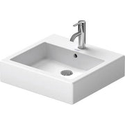 Duravit Vero 19 5/8'' Rectangular Vessel Sink in White with Widespread Faucet Holes and with Overflow