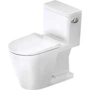 Duravit D-Neo 1.28 GPF Single Flush Rimless Elongated ADA Compliant One Piece Toilet in White, Right Lever Flush - Seat Sold Separately