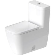 Duravit Happy D.2 1.32/0.92 GPF Dual Flush Elongated One Piece Toilet in White, Top Push Button Flush - Seat Sold Separately