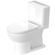 Duravit No.1 1.28 GPF Single Flush Rimless Elongated ADA Compliant One Piece Toilet in White, Left Lever Flush - Seat Sold Separately