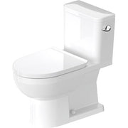 Duravit No.1 1.28 GPF Single Flush Rimless Elongated ADA Compliant One Piece Toilet in White, Right Lever Flush - Seat Sold Separately