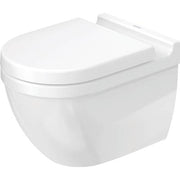 Starck 3 1.6/0.8 GPF Dual Flush Rimless ADA Compliant Elongated Wall Mounted Toilet in White - Seat, Actuator, and In-Wall Tank and Carrier Sold Separately