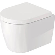 Duravit ME by Starck 1.28/0.8 GPF Dual Flush Rimless ADA Compliant Round Wall Mounted Toilet in White - Seat, Actuator, and In-Wall Tank and Carrier Sold Separately