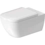 Duravit Happy D.2 1.6/0.8 GPF Dual Flush Rimless ADA Compliant Elongated Wall Mounted Toilet in White - Seat, Actuator, and In-Wall Tank and Carrier Sold Separately