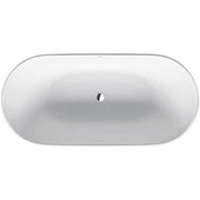 Duravit Luv 70 7/8'' x 33 1/2'' Oval Freestanding Bathtub in White Solid Surface with Center Drain, Drain Included