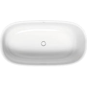 Duravit Zencha 63'' x 31 1/2'' Oval Freestanding Bathtub in White Solid Surface with Center Drain, Drain Included