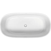Duravit Zencha 70 7/8'' x 35 3/8'' Oval Freestanding Bathtub in White Solid Surface with Center Drain, Drain Included