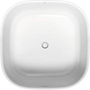 Duravit Zencha 49 1/4'' x 49 1/4'' Square Freestanding Bathtub in White Solid Surface with Center Drain, Drain Included
