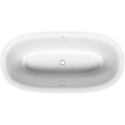 Duravit White Tulip 63'' x 31 1/2'' Oval Freestanding Bathtub in White Acrylic with Center Drain, Drain Included