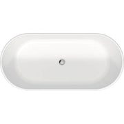Duravit D-Neo 63'' x 29 1/2'' Oval Freestanding Bathtub in White Solid Surface with Center Drain, Drain Included