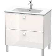 Duravit Brioso 32 1/4'' Wall Mount Two Drawer Single Vanity Cabinet in High Gloss White, Sink Sold Separately