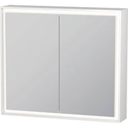 Duravit L-Cube 31 1/2'' x27 1/2'' 1 Left 1 Right Hinge 2 Door LED Rectangular Medicine Cabinet in Aluminum