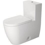 Duravit ME by Starck 1.28 GPF Single Flush Rimless Elongated One Piece Toilet in White, Top Push Button Flush - Seat Included
