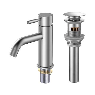 Fine Fixtures Round Bathroom Faucet With Pop-Up Drain - Single Hole
